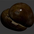 Split Brown Chestnut With Shiny Metal Clip Joining Two Halves 3d model