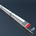 Modern High Speed Train With White Body Red Gray Front And Streamlined Design 3d model
