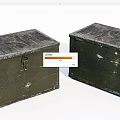 Pair of Vintage Green Wooden Boxes With Worn Finish And Metal Latches