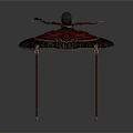 Furniture Accent Table With Decorative Fringed Top And Slender Legs Design
