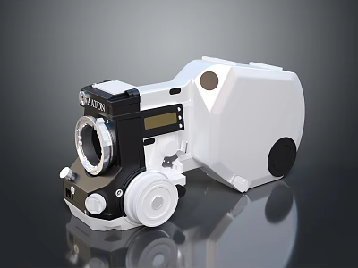 Modern Black White Computer Peripheral Device With Nexus Brand And Lens Structure 3d model