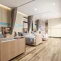 Modern Hospital Outpatient Ward Interior With Comfortable Beds Cabinets And Green Plants