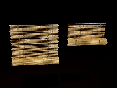 Natural Bamboo Blinds with Different Sizes for Home Window Decoration 3d model