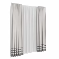 Gray Striped Curtains With Sheer White Lining For Modern Home Decor