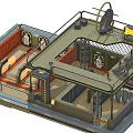 Modern Two Level Fitness Center With Workout Equipment Seating Area And Locker Storage