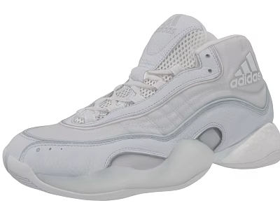 Adidas White High Top Sneakers With Mesh Upper Thick Sole And Stripes Logo 3d model