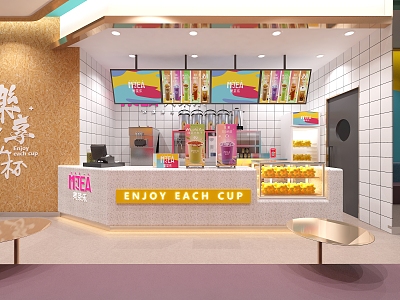 Milk Tea Shop Design Restaurant Design Coffee Shop Design 3d model