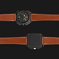 Stylish Daily Use Watches With Orange Leather Straps And Black Dials