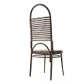 Modern Leisure Chairs With Metal Frame Curved Backrest And Wooden Seat Design