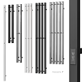 Modern Radiator Design With Black White Silver Colors And Control Panel 3d model