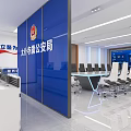 Modern Bright Public Security Service Hall With Neat Workstations And Spacious Comfortable Public Service Environment