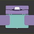 Practical Plastic Lunch Box Featuring Purple Turquoise Compartments And Open Lid Design