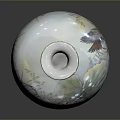 Exquisite Ceramic Sculpture Vase With Colorful Lotus Flower Patterns And Round Body Design