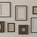 Various Picture Frames Hanging On Wall With Different Colors And Styles