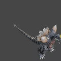 Mythical Black Scaled Dragon With Red Eyes Yellow Horns And Light Wings In Natural Setting