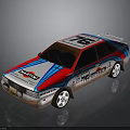 Rally Race Car With Marlboro Logo Number 76 Red White Blue Livery