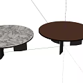 Modern Round Table Design Featuring Metal Base And Marble Tabletop 3d model