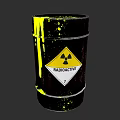 Radioactive Weapon Barrel Featuring Nuclear Hazard Symbol And Yellow Spills