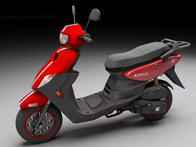 GEME Red And Black Electric Scooter With Modern Design And Comfortable Seat 3d model