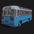 Vintage Blue And White Bus With Classic Retro Design And Large Windows