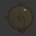 Rusty Cylindrical Metal Container With Multiple Circular Reinforcing Bands And Side Ladder