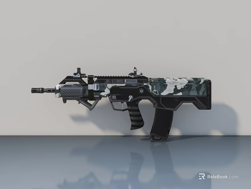 Modern Tactical Assault Rifle Featuring Camouflage Pattern And Ergonomic Design 3d model