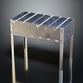 Stainless Steel Outdoor Grill Stand With Multiple Skewer Holders And Metal Support Legs