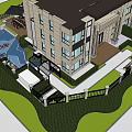 Courtyard Garden SU Model 3d model