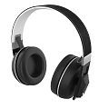 Sleek Black Over Ear Headphones With Fabric Headband And Round Comfortable Ear Cups