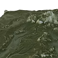 Natural Garden Landscape With Mountainous Terrain Rocky Outcrops And Snow Capped Peaks