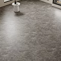 Gray Textured Stone Floor Surface In Modern Living Room With Fireplace And Side Table