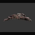 Pile of Natural Red and Purple Crushed Stone Gravel Aggregate