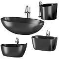 Elegant Modern Black Bathtub Design With Different Shapes And Chrome Faucet