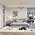Modern Kids Bedroom Interior With Bed Chandelier And Playful Decor