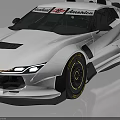 White Race Car With Number 38 Sticker Rear Spoiler And Gold Rims Wheels