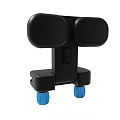 Black Portable Device With Dual Round Components And Blue Wheels For Mobility 3d model
