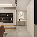 Modern Living and Dining Room Interior With Sofa Coffee Table TV Wall and Decorations