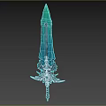 Ice Sword Crystal Sword Frost Giant Sword PBR Next Generation Cold Weapon Fantasy Weapon Sword Weapon 3d model