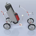 Golf Sports Equipment Foldable Trolley With Wheels Golf Bag And Golf Ball