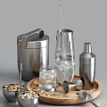 Artistic Sculpture Carving Design For Stainless Steel Kitchen Utensils Glassware And Wooden Tray