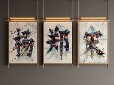 New Chinese Decorative Painting Hanging Painting Combination model