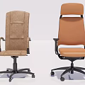 Two Colored Office Chair With High Back Armrests And Wheeled Base Design