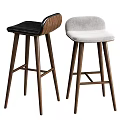 Modern Bar Stools With Wooden Legs And Black Gray Seats Design