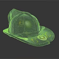 Vintage Black Firefighter Helmet with Worn Finish and Emblem Badges