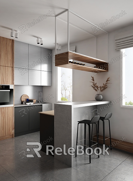 modern kitchen kitchen bar island restaurant model