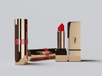 Modern Golden Cosmetic Lipstick 3d model