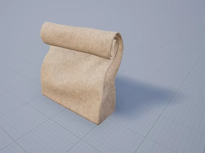 Beige Textured Curled Scroll Ornamental Decorative Piece For Home Decor 3d model