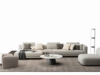 Living room sofa guest dining room carpet 3d model