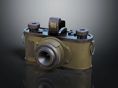 Vintage Electronic Camera With Metal Body Classic Lens And Retro Knob Design 3d model