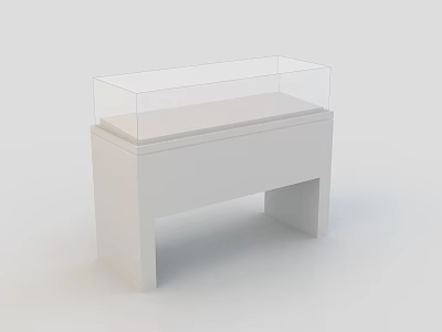 White Display Cabinet Shelf With Glass Top And Modern Design For Retail Showcase 3d model